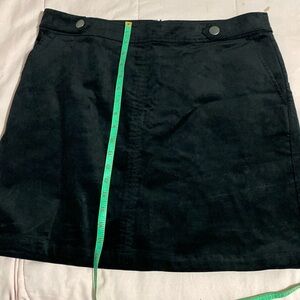 Faux suede black mini skirt